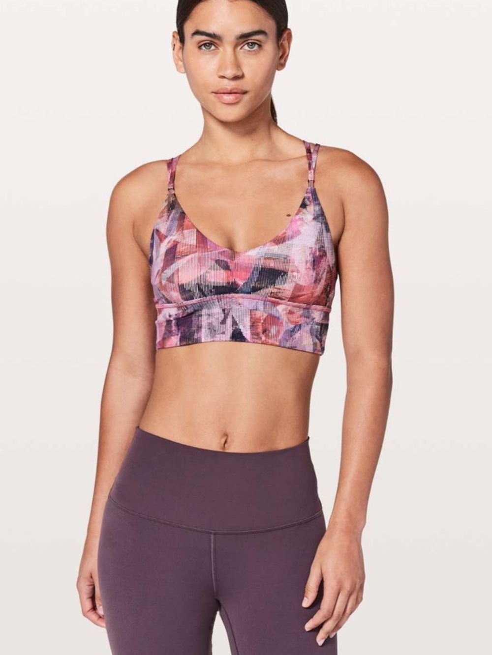 LuluLemon Uncaged Bra Size 12 Sun Dazed Multi Pink